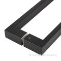 Maçaneta de porta de vidro à prova d'água de aço inoxidável preto